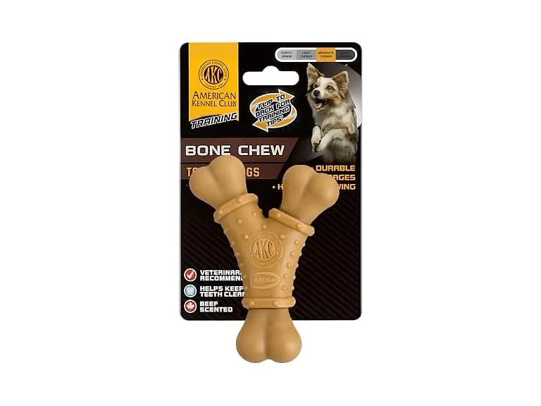 AKC Training Dog Chew Toy, Nylon Y-Shaped Bone