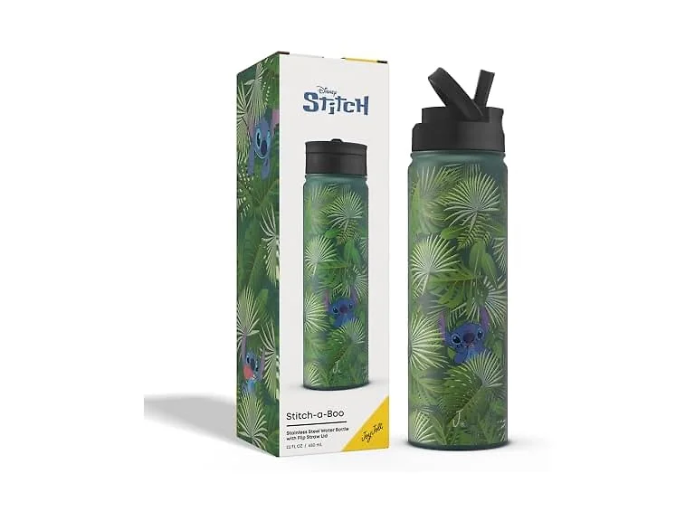 JoyJolt Disney Stitch-a-Boo Stainless Steel Water Bottle 