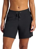 Gaiam Women’s Willow Walking Woven 7” Short, Standard Fit, Stretch Lightweight Material, Black (Tap Shoe), Medium