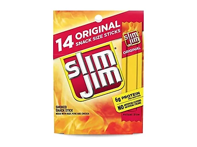 PAST EXPIRATION ISSUE - DO NOT RUN WITHOUT BIN CHECK Slim Jim Snack-Sized Orig 14ct