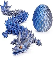 3D Printed Dragon Egg with Articulated Crystal Design – Surprise Toy for Kids, Fidget Dragon Inside, Cool Party Favors for Boys Girls Ages 4-12 (Deep Blue)