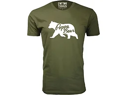 Men Poppa Bear Silhouette Dad T-Shirt