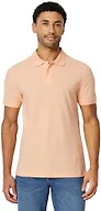 Amazon Essentials Men's Slim-Fit Short-Sleeve Cotton Pique Polo Shirt, Pale Peach, X-Small