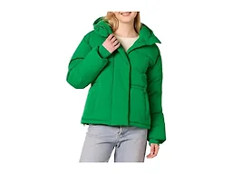 Amazon Essentials Women's Short Waisted Puffer Jacket, Green, Medium
