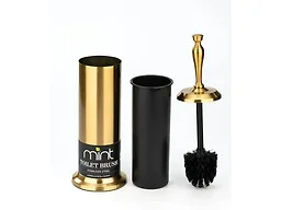 J&V Textiles 8281-GD-MBK Toilet Bowl Brush GOLD/BLACK