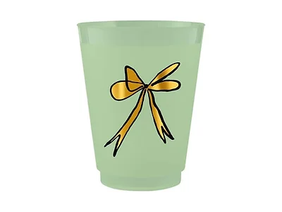 Holiday 8-Count Gold Foil Embellished Plastic Frost Beverage Cups