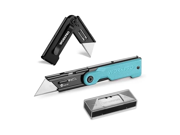 WORKPRO Folding Utility Knife,Blue