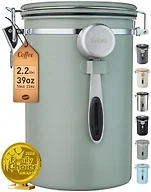 Veken Coffee Canister,39OZ, 2.2lbs,Large Airtight Stainless Steel Container