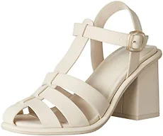 The Drop Women's Jutta Fisherman Block Heeled Sandal, Cream, 9.5