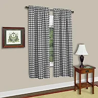 Sweet Home Collection SHC-PANEL-1605-63-TUP 42X63 Buffalo Check Single Panel Curtains Taupe