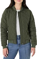 Amazon Essentials Women's Regular-Fit Quilted Jacket, Dark Olive, Small