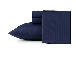 Bibb Home Damask Stripe 4 Piece Sheet Set