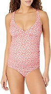 Amazon Essentials Women's Maternity Ruched V-Neck Swimsuit with Adjustable Straps, Pale Peach Micro Floral, XX-Large