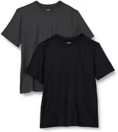 Amazon Essentials Men's Active Quick Dry Moisture Wicking Tech Stretch Lightweight Short-Sleeve T-Shirt, Pack of 2, Black/Heather Graphite, Small