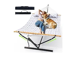 ANAGOO AN-DC400-WhiteGrey Double Hammock with Stand DC40