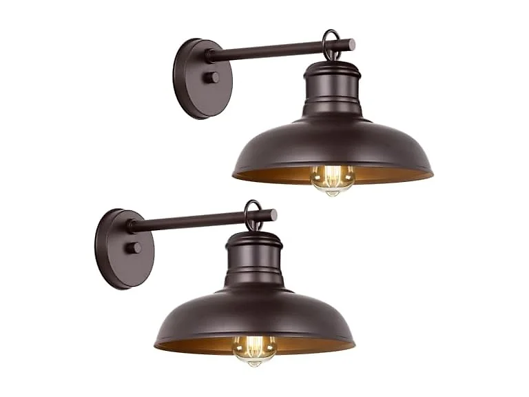 Bosceos 2-Pack Brown Outdoor Wall Sconce
