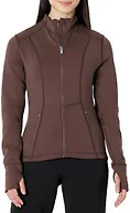 Amazon Essentials Women's Active Sweat Slim-Fit Zip Through Jacket, Rich Hazel, Large