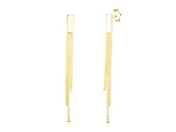 Yeidid Italian 18K Yellow Gold Plated Sterling Silver Graduated Tassel Earring