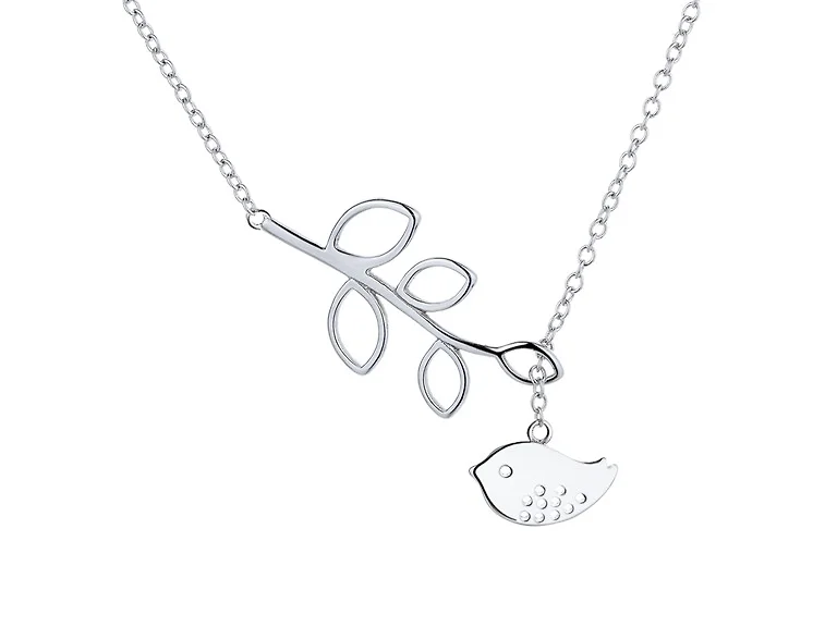 Sterling Silver Lariat Bird Necklace