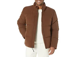 Amazon Essentials Men's Mock Neck Heavyweight Puffer Coat, Deep Brown, Small
