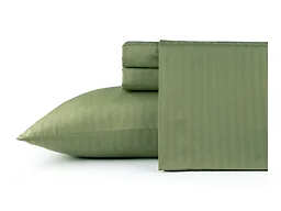 Bibb Home Damask Stripe 4 Piece Sheet Set