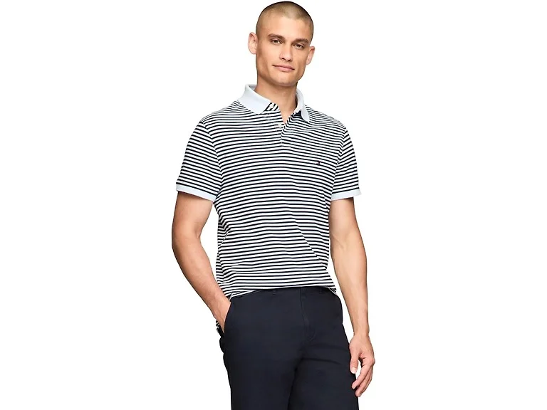Tommy Hilfiger Men (S) Slim Short Polo Breezy Blue