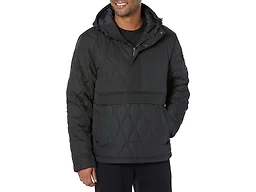 Amazon Essentials Men's Anorak Hooded Quarter-Zip Puffer Coat, Black, XX-Large