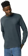 Gildan Adult Ultra Cotton Long Sleeve T-Shirt, Style G2400, Multipack, Dark Heather (72-Pack), Large