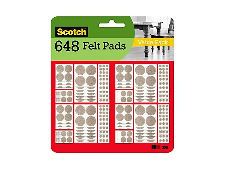 Scotch Felt Pads Value Pack, 648 Pcs