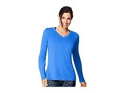 Hanes womens O9309 athletic shirts, Awesome Blue Heather, Medium US