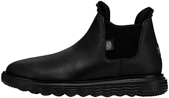 Hey Dude Womens Shoes, Branson Boot Craft Leather, Black/Black, 40