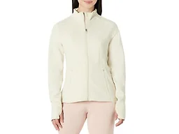 Amazon Essentials Women's Active Sweat Slim-Fit Zip Through Jacket, Light Beige, X-Small