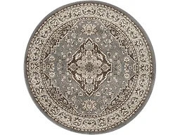 Traditional Vintage Medallion Floral Scroll Indoor Area Rug, 8' Round, Grey - Superior
