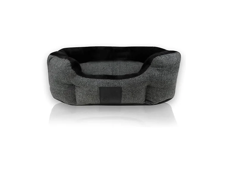 Pet Passion Mello- The Ultra Luxe Bolster Dog- Charcoal