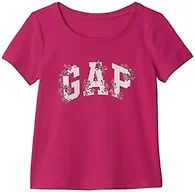 GAP Baby-Girls Short Sleeve Logo T-Shirt, Bright Beet, 3T