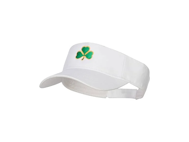 E4Hats.com (OS) Shamrock Embroidered Sun Visor