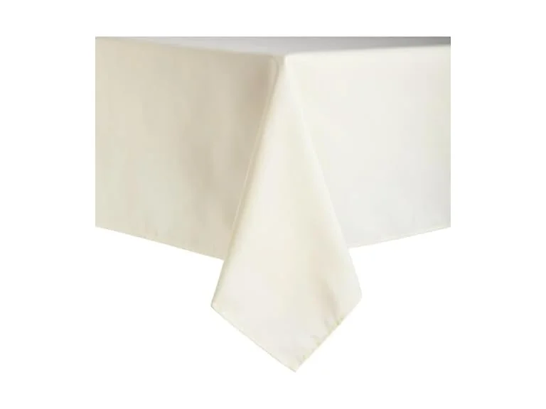 Ivory Polyester Rectangle Tablecloth - 60" x 102"