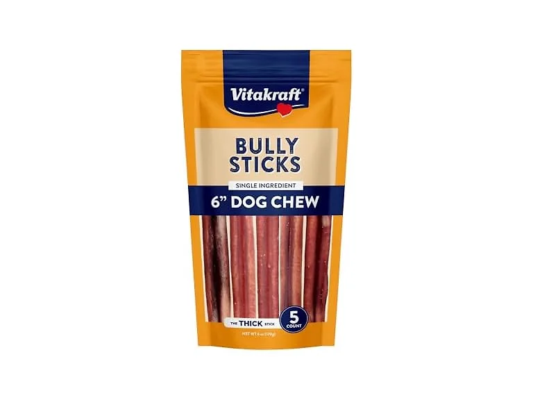 Vitakraft Dog Bully Sticks, 6 Inch, 5 Count