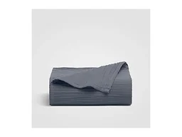 Crane Home Oasis Crinkled Comfort Queen Flat Sheet, Coastal Blue 100% Cotton Gauze, Oeko-TEX Certified Crinkled Weave, Breathable All Season Luxury Bedding