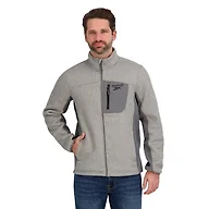 Reebok Mens Mock Neck Zip-Up Textured Fleece Shell Jacket, Grey, L