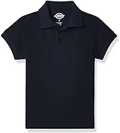 Dickies Big Boys' Short Sleeve Pique Polo Shirt, Dark Navy, Large (14/16)