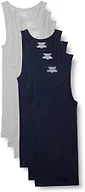 Amazon Essentials Men's Crewneck Undershirt, Medium Grey Heather/Navy, XX-Large