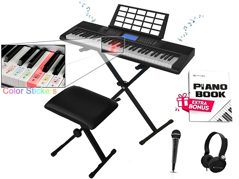 61-Key Light-Up Learning Keyboard Bundle