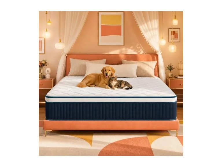 CorePillow 14 Inch King Hybrid Mattress, Medium Firm