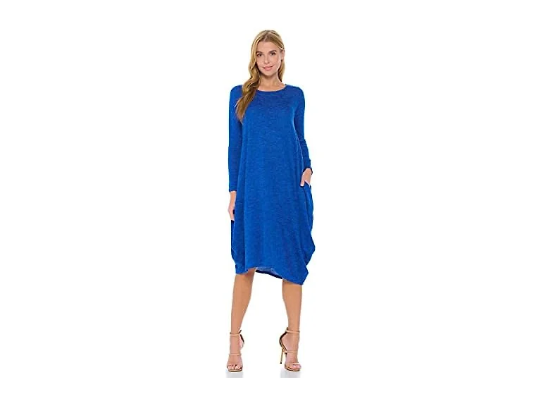 12 Ami (S) Asymmetrical Heathered Sweater Dress