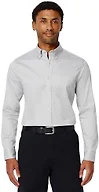 Amazon Essentials Men's Slim Fit Stretch Wrinkle Free Button Down Collar Dress Shirt, Grey, X-Large