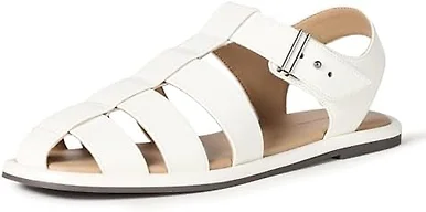 Amazon Essentials Women's Closed Toe Fisherman Sandals, Off-White, 5.5