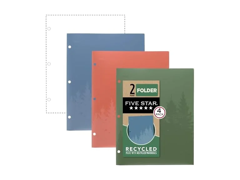 Five Star Five Star 2 Pocket Folders, 4 Pack