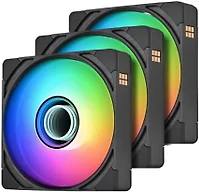 Thermaltake CT120 EX Infinity ARGB Sync 3 Pack; Infinity Mirror Hub; 120mm x 28mm; PWM 500~2000 RPM; MagForce 2.0; Airflow 68.20 CFM; 5V 3-Pin Motherboard Sync; 3-Pack; Black; CL-F241-PL12SW-A