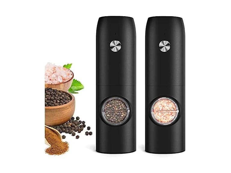 FRTONYI Salt and Pepper Grinder Set, Black